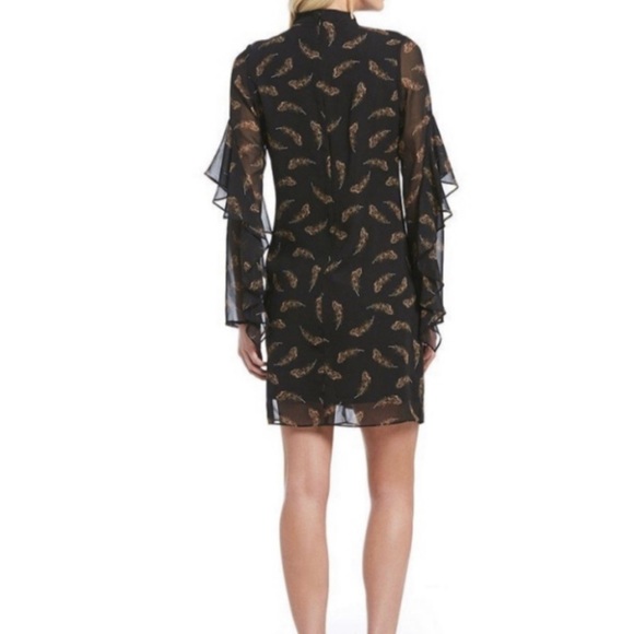 Sam Edelman NWT midi shift dress, choker neckline, bell sleeves, with slip. Sz 6 - Picture 4 of 16